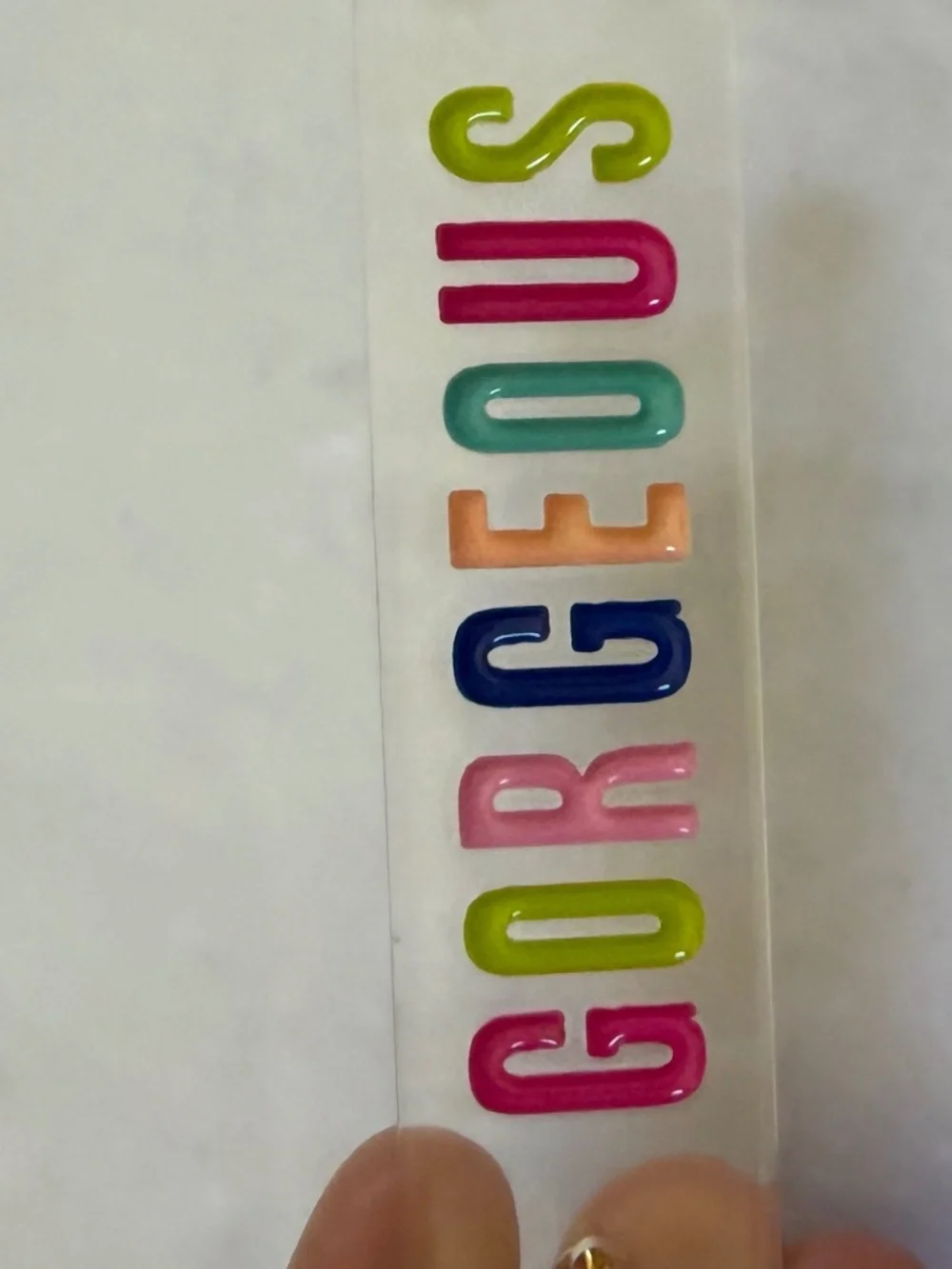 Santa Barbara Design Studio “Gorgeous” Acrylic Multicolor Keychain Pink Tassel